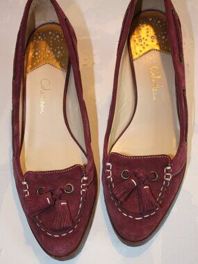 Cole Haan Burgundy Suede Wedge Heels Womens 9 1/2 B